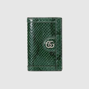 Gucci Python card case with Double G